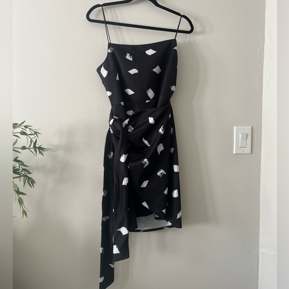 Black and White Women's Wrap Dress | Size: 12